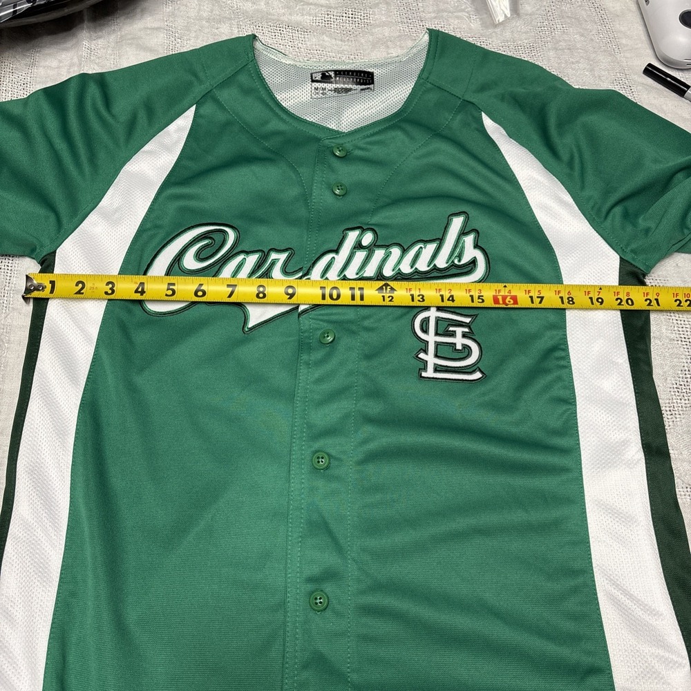 St Louis Cardinals MLB True Fan Baseball Jersey Mens Medium NWT St Patricks Day - Picture 9 of 16